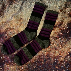 Zumiez Purple Striped Mid Top Socks